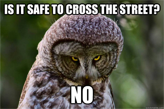 Is it safe to cross the street? No  