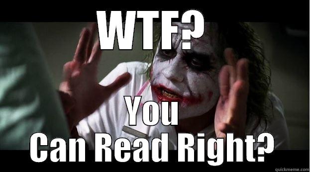 WTF? YOU CAN READ RIGHT? Joker Mind Loss