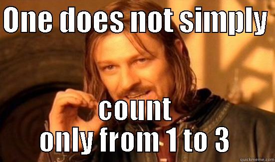 ONE DOES NOT SIMPLY  COUNT ONLY FROM 1 TO 3 Boromir