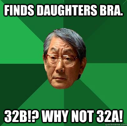 Finds daughters bra. 32B!? Why not 32A! - Finds daughters bra. 32B!? Why not 32A!  High Expectations Asian Father