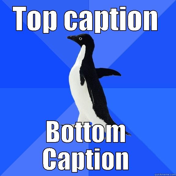 TOP CAPTION BOTTOM CAPTION Socially Awkward Penguin