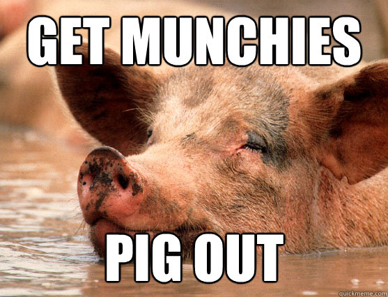 get munchies pig out  Stoner Pig