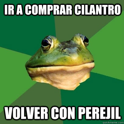 Ir a comprar cilantro Volver con perejil  Foul Bachelor Frog