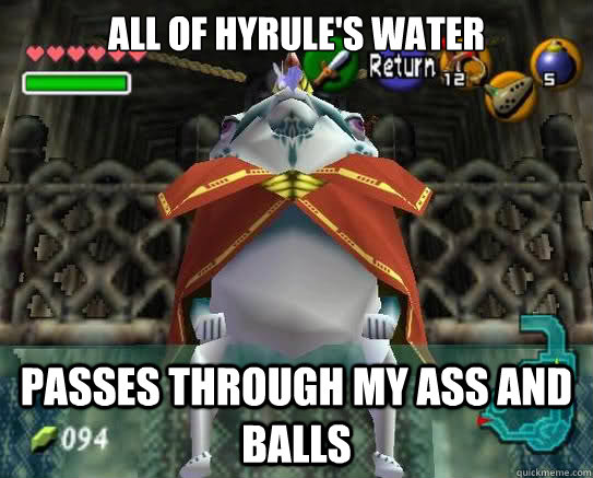 All of hyrule's water passes through my ass and balls  