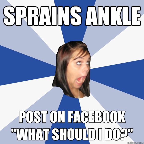 sprains ankle Post on Facebook 