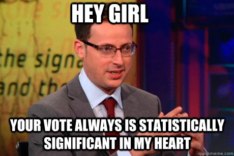 Hey girl Your vote always is statistically significant in my heart  Nate Silver