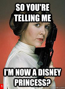 So you're telling me I'm now a Disney Princess?  Scumbag Princess Leia