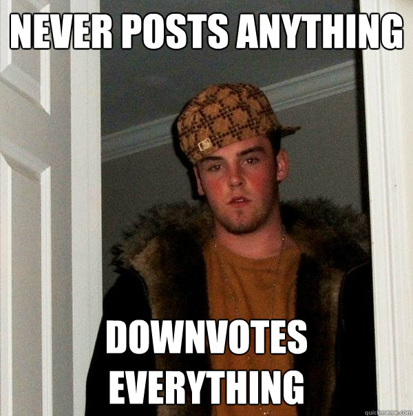 Never Posts anything Downvotes everything  Scumbag Steve