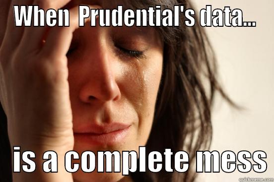 WHEN  PRUDENTIAL'S DATA...    IS A COMPLETE MESS First World Problems