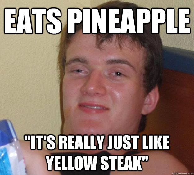 eats pineapple 