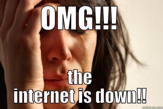 OMG!!! THE INTERNET IS DOWN!! First World Problems