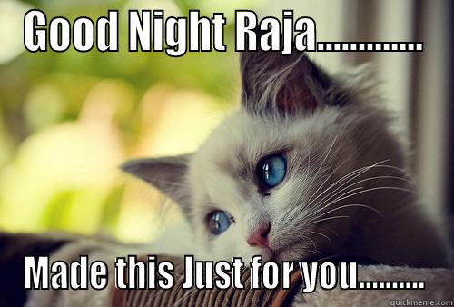 Good Night - GOOD NIGHT RAJA............. MADE THIS JUST FOR YOU.......... First World Problems Cat