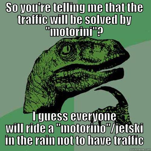 SO YOU'RE TELLING ME THAT THE TRAFFIC WILL BE SOLVED BY 