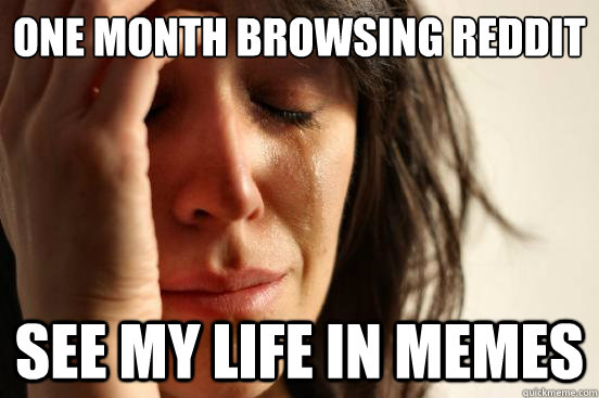 One Month Browsing Reddit See my life in memes  First World Problems