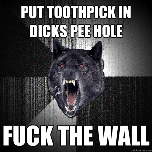 PUT TOOTHPICK IN DICKS PEE HOLE FUCK THE WALL  Insanity Wolf