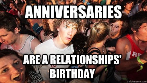 Anniversaries  Are a relationships' birthday - Anniversaries  Are a relationships' birthday  Sudden Clarity Clarence