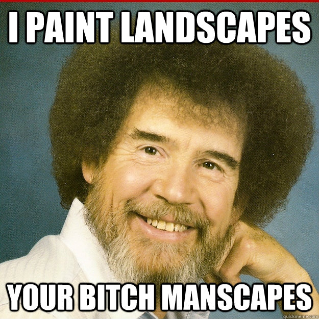 I paint landscapes your bitch manscapes  Bob Ross