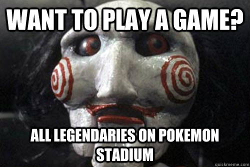 Want to play a game? All legendaries on Pokemon Stadium  
