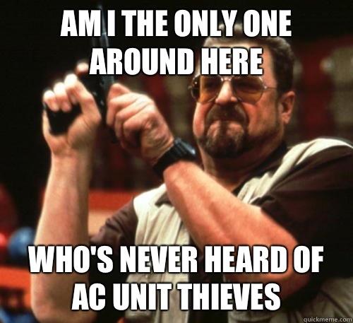 Am i the only one around here who's never heard of AC unit thieves  Am I The Only One Around Here