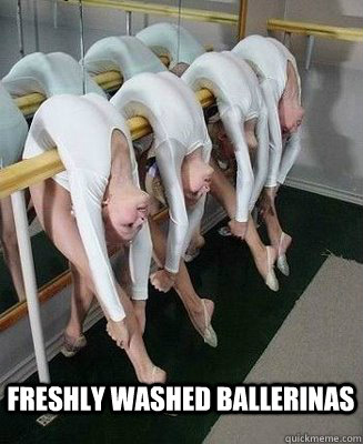 Freshly washed ballerinas  dry ballerina