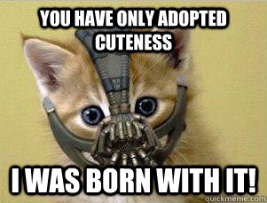 You have only adopted cuteness I was born with it!  