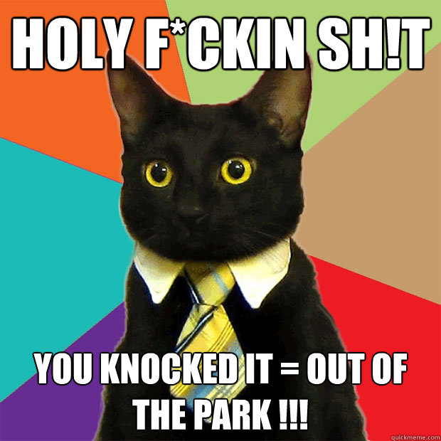 Holy F*ckin Sh!t You knocked it = out of the park !!!  Business Cat