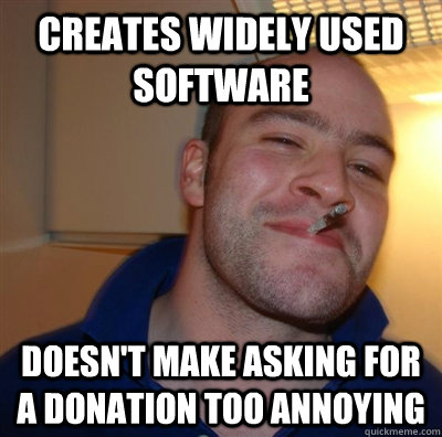 creates widely used software doesn't make asking for a donation too annoying  GGG plays SC