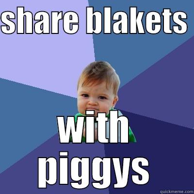 SHARE BLAKETS  WITH PIGGYS Success Kid