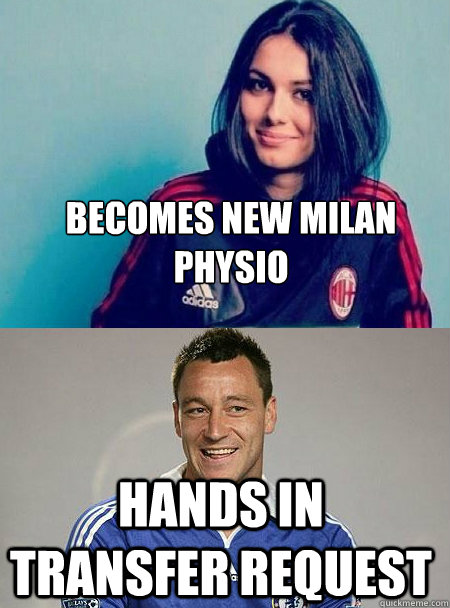 Becomes new milan physio hands in transfer request  