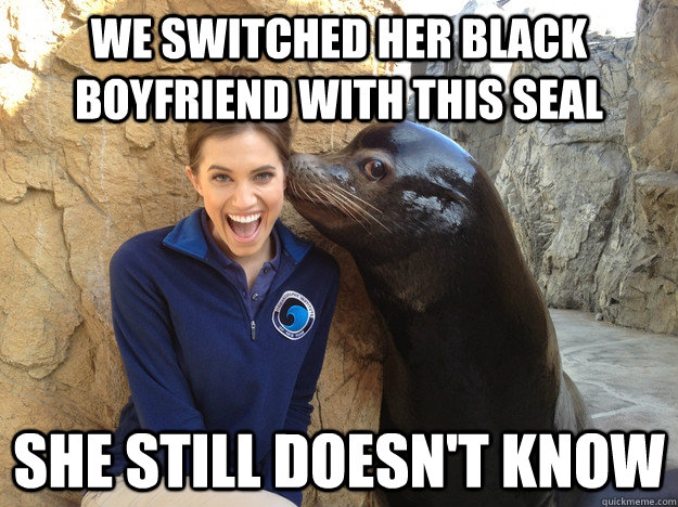 we switched her black boyfriend with this seal she still doesn't know - we switched her black boyfriend with this seal she still doesn't know  Crazy Secret