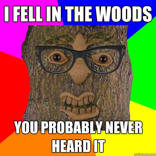 i fell in the woods you probably never heard it  