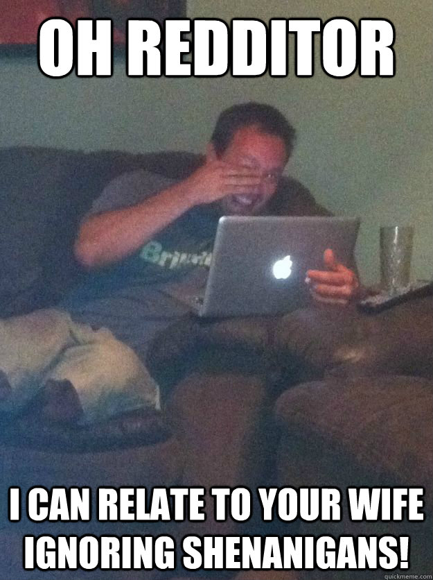Oh redditor I can relate to your wife ignoring shenanigans!  Reddit Meme Dad
