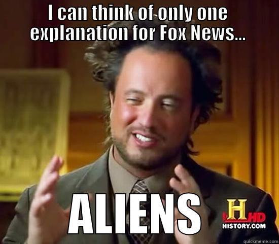I CAN THINK OF ONLY ONE EXPLANATION FOR FOX NEWS... ALIENS Ancient Aliens