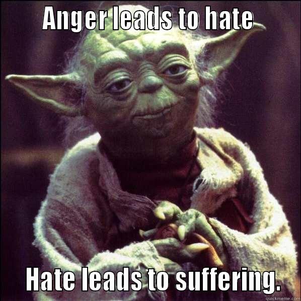       ANGER LEADS TO HATE         HATE LEADS TO SUFFERING. Misc