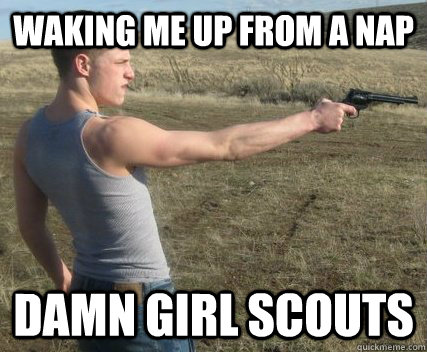 Waking me up from a nap Damn Girl Scouts  Terrible Trotsky