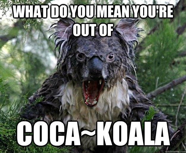 What do you mean you're out of coca~koala  