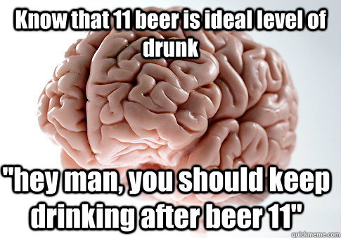 Know that 11 beer is ideal level of drunk 