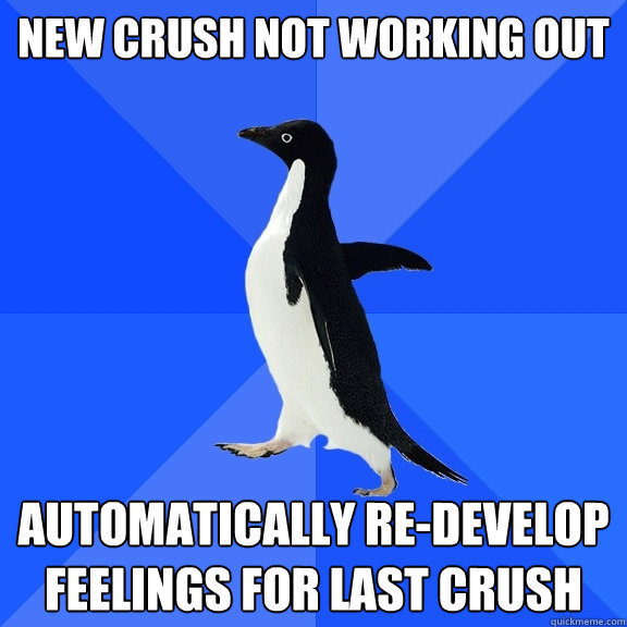 NEW CRUSH NOT WORKING OUT automatically re-develop feelings for last crush  Socially Awkward Penguin