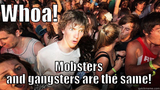 WHOA!                            MOBSTERS AND GANGSTERS ARE THE SAME! Sudden Clarity Clarence