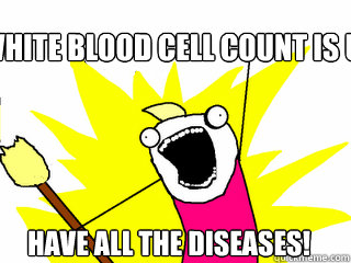 White Blood Cell Count is Up Have ALL the diseases!  All The Things