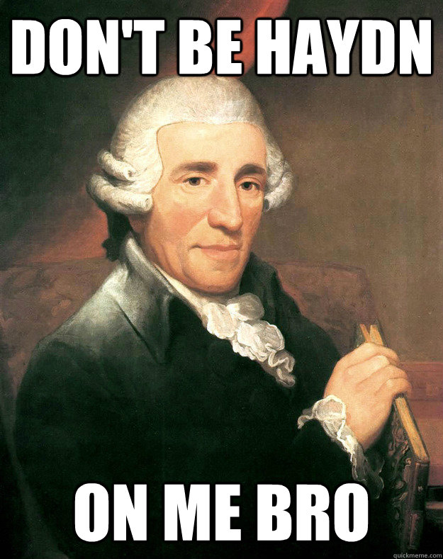 Don't be haydn  on me bro - Don't be haydn  on me bro  Hipster Haydn
