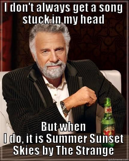 I DON'T ALWAYS GET A SONG STUCK IN MY HEAD BUT WHEN I DO, IT IS SUMMER SUNSET SKIES BY THE STRANGE The Most Interesting Man In The World