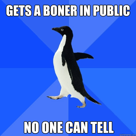 gets a boner in public no one can tell  Socially Awkward Penguin