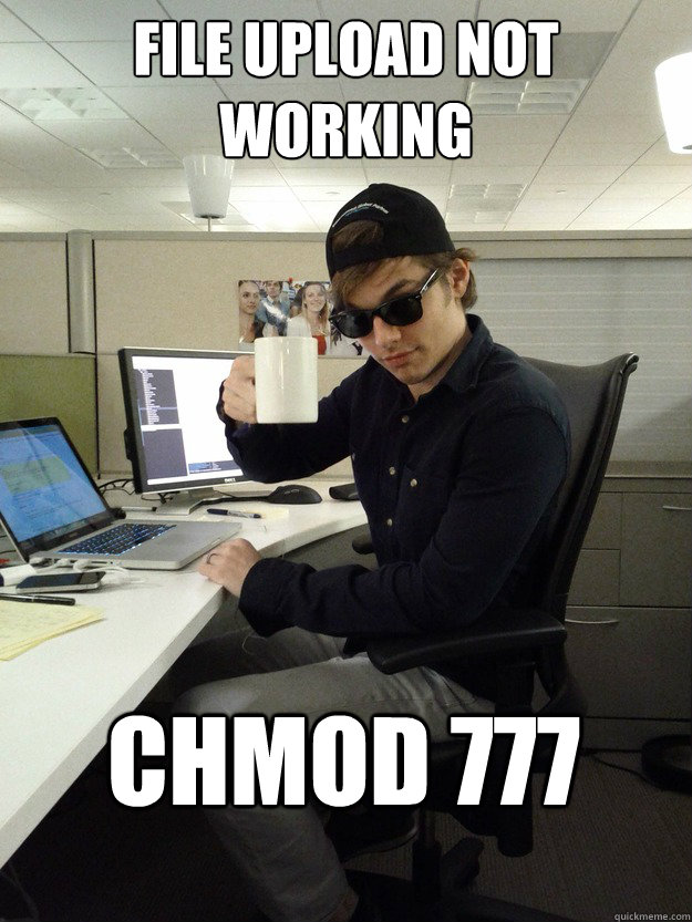 File Upload Not Working CHMOD 777 - File Upload Not Working CHMOD 777  Scumbag Programmer