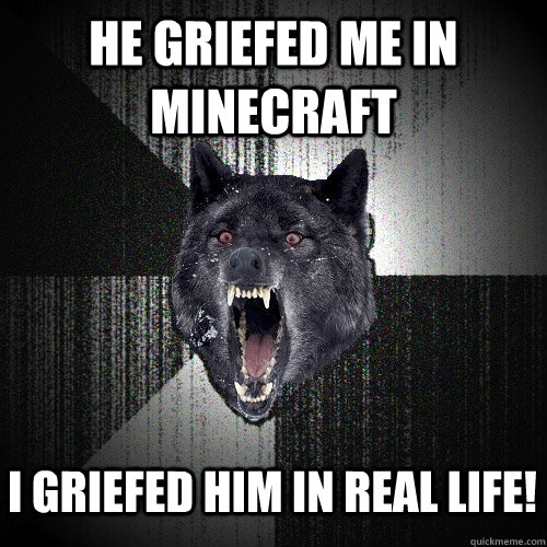He Griefed me in minecraft I griefed him in real life!  Insanity Wolf