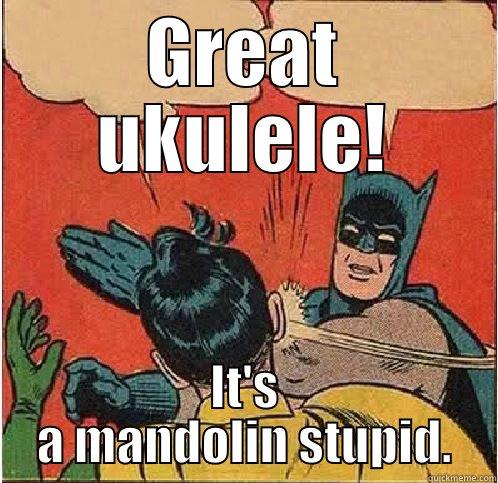 GREAT UKULELE! IT'S A MANDOLIN STUPID. Batman Slapping Robin