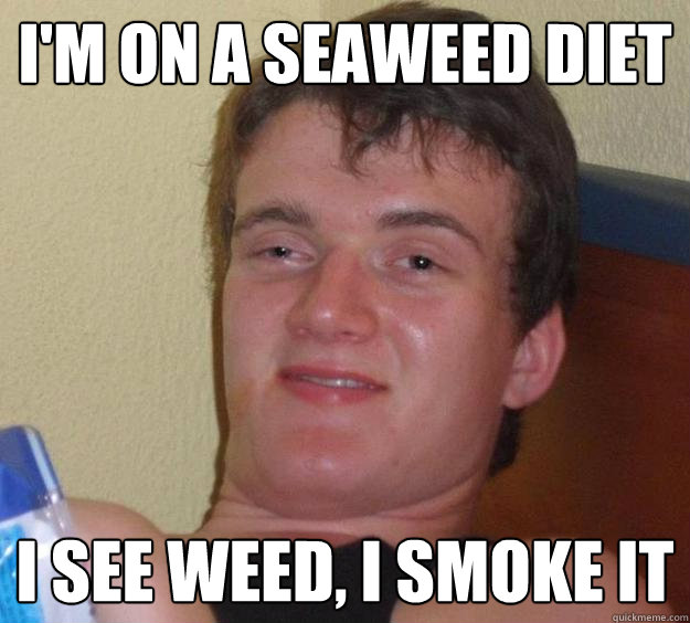 I'm on a seaweed diet i see weed, I smoke it  10 Guy