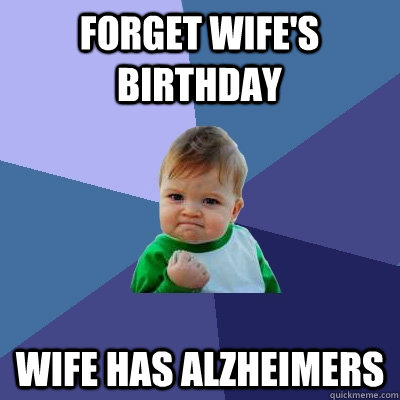 Forget wife's birthday Wife has Alzheimers  Success Kid