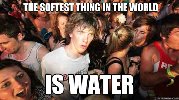 The softest thing in the world is water - The softest thing in the world is water  Misc