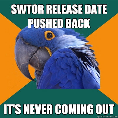 SWTOR release date pushed back It's never coming out  Paranoid Parrot